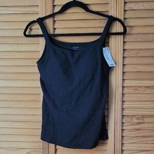 Uniqlo AIRism Square Neck Tank Top Black Built-In Cooling Sleeveless Bra Size S
